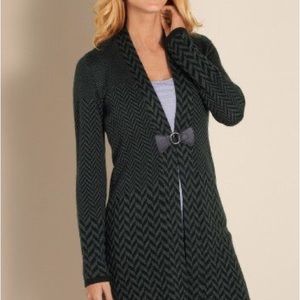 Soft Surroundings NWOT Grey/ black herringbone West Saxon cardigan. XL